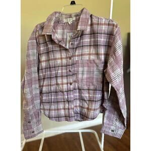 No Comment Lavender Plaid Button-Up Shirt Medium
